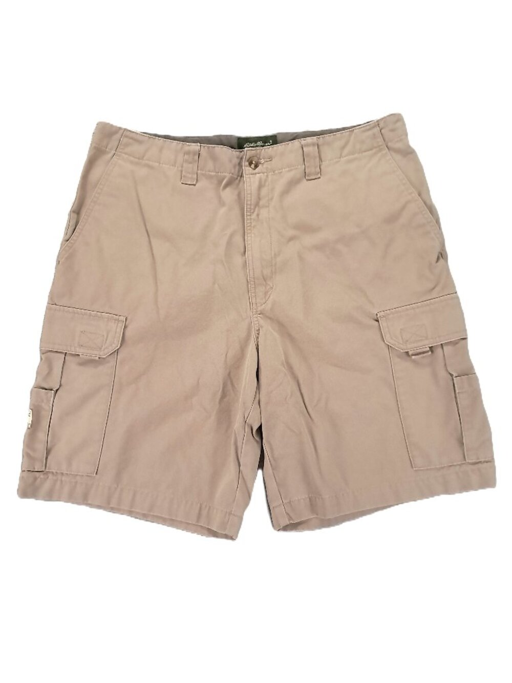 Eddie Bauer Cargo Short Men 36x9, Tag 36 Tan Outdoor Hiking Utility 100% Cotton